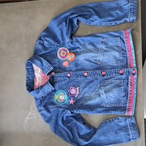 Girl's Desigual embroidered Denim / Jean Jacket Size 11/12